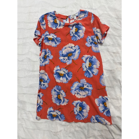 Forever 21 Contemporary Floral Shift Dress Short Sleeve Pockets size medium - Picture 2 of 6